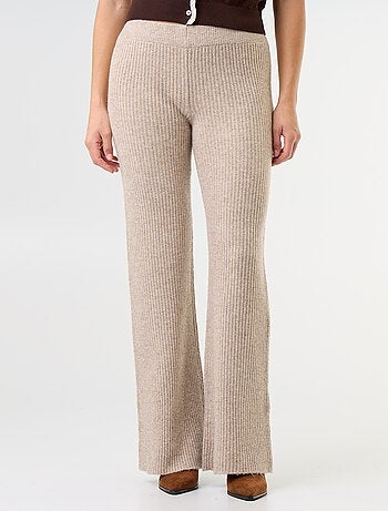 Pantalon large en maille tricot