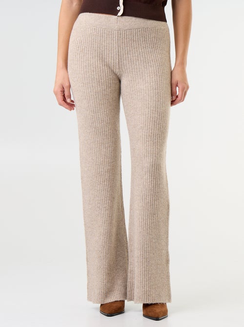 Pantalon large en maille tricot - Kiabi