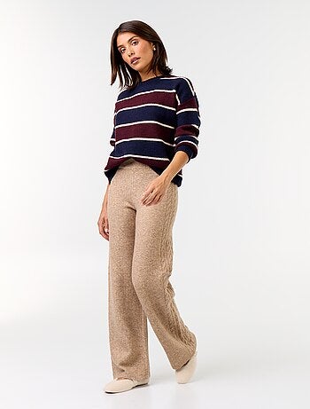 Pantalon large en maille tricot