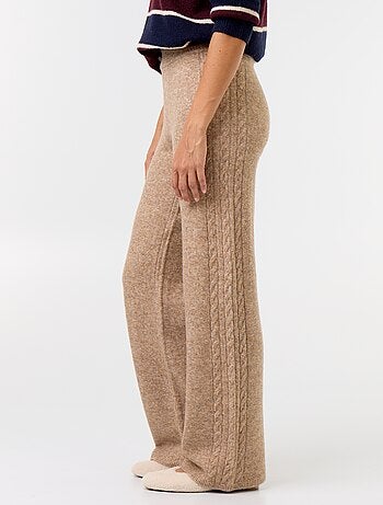 Pantalon large en maille tricot