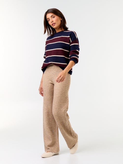 Pantalon large en maille tricot - Kiabi Pantalon large en maille tricot - Kiabi