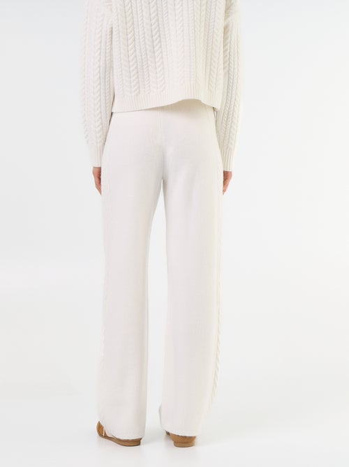 Pantalon large en maille tricot - Kiabi