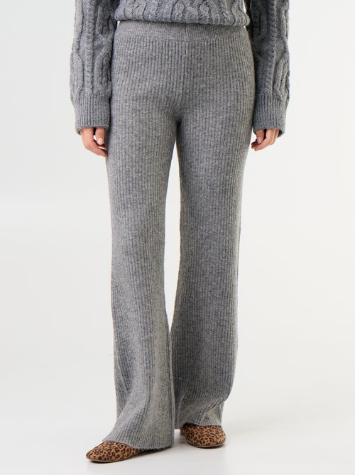 Pantalon large en maille tricot - Kiabi