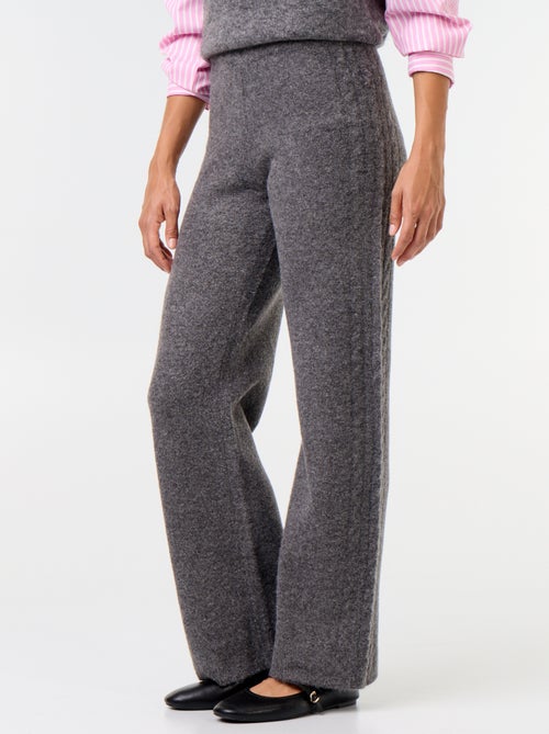 Pantalon large en maille tricot - Kiabi