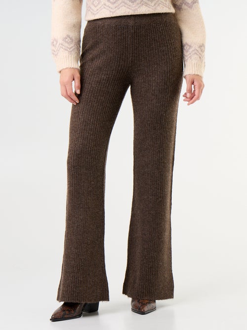 Pantalon large en maille tricot - Kiabi