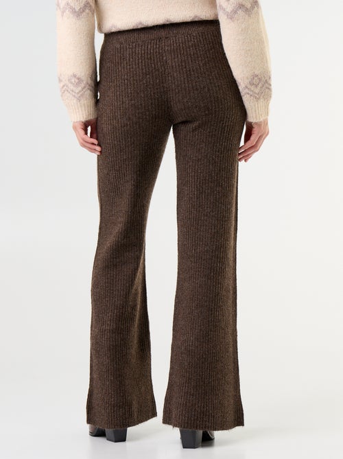 Pantalon large en maille tricot - Kiabi