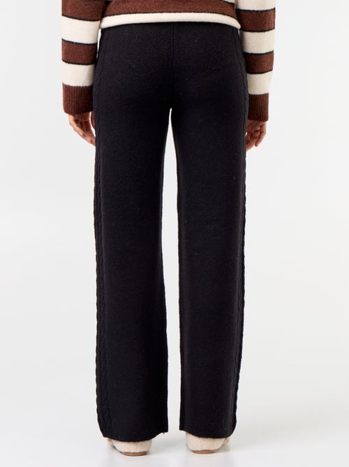 Pantalon large en maille tricot - Kiabi