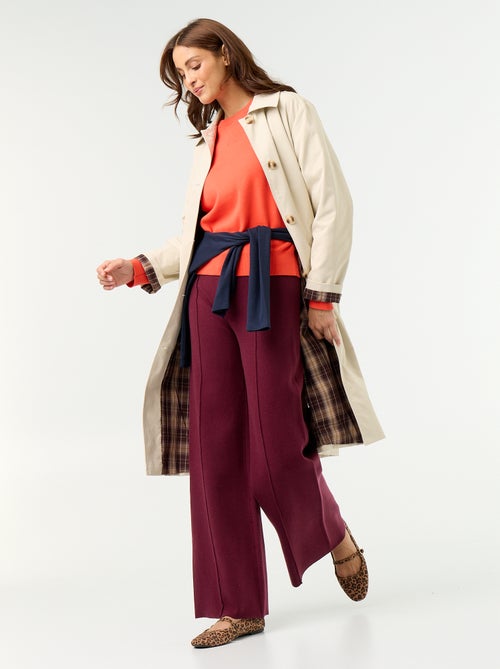 Pantalon large en maille tricot - Kiabi