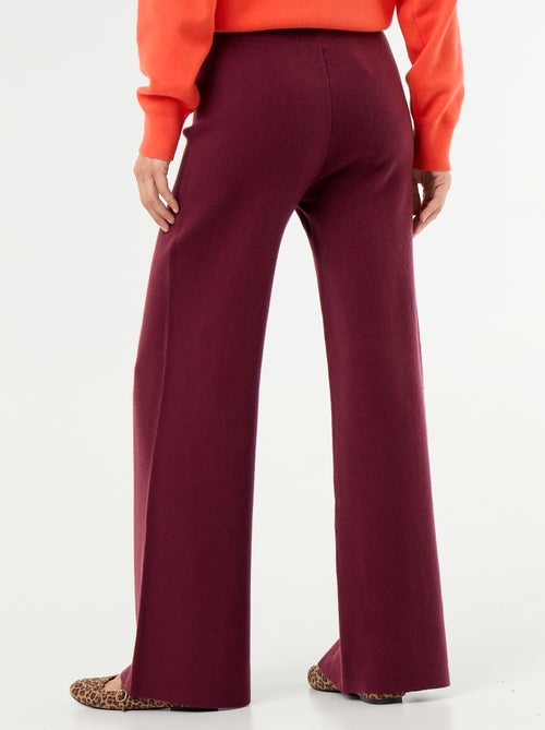 Pantalon large en maille tricot - Kiabi