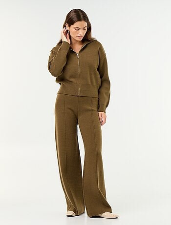 Pantalon large en maille tricot