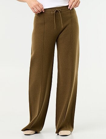 Pantalon large en maille tricot
