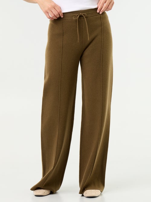 Pantalon large en maille tricot - Kiabi