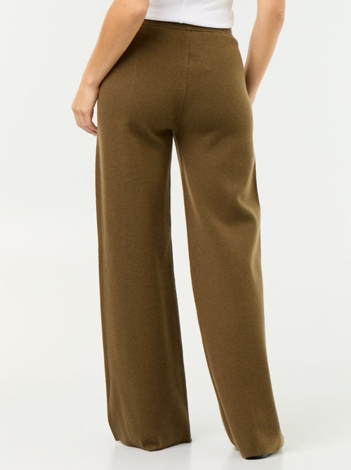 Pantalon large en maille tricot - Kiabi
