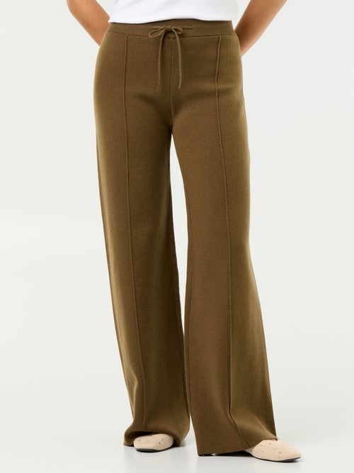 Pantalon large en maille tricot - Kiabi