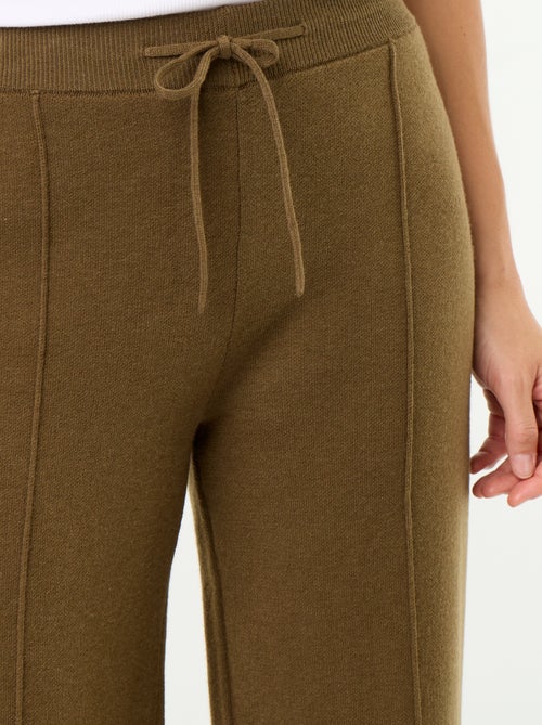Pantalon large en maille tricot - Kiabi