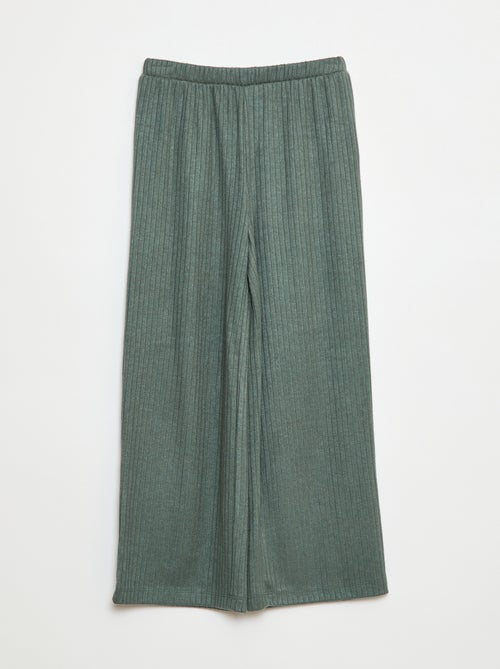 Pantalon large en maille - Kiabi