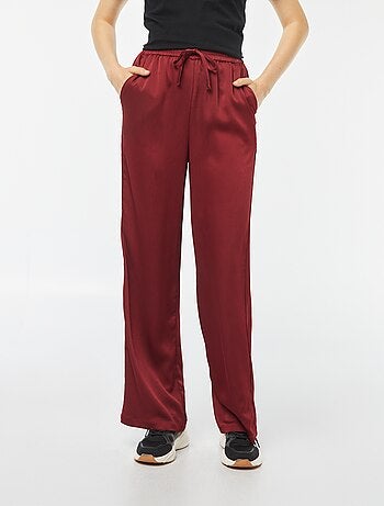 Pantalon large en matière crêpée avec 2 poches