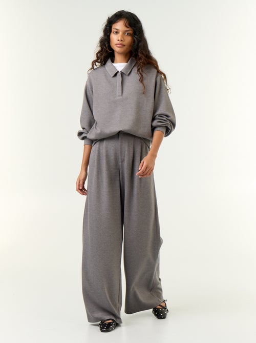 Pantalon large en matière douce - Kiabi