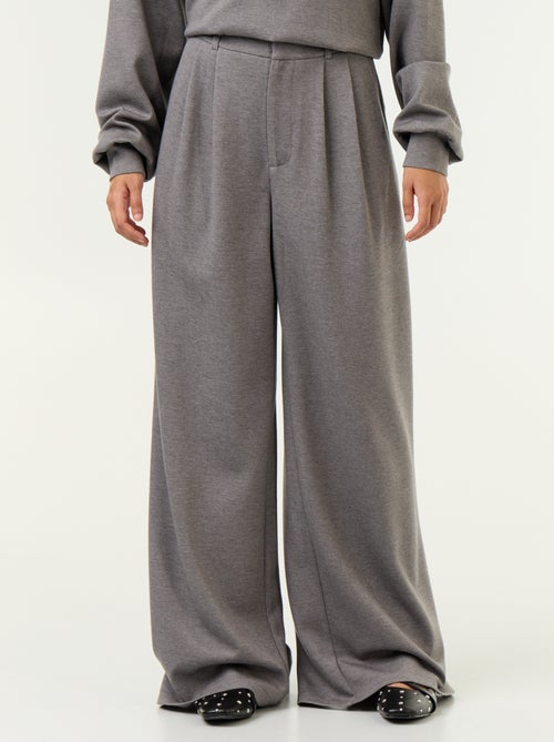 Pantalon large en matière douce - Kiabi