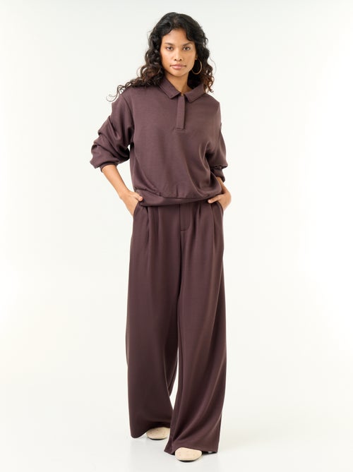 Pantalon large en matière douce - Kiabi