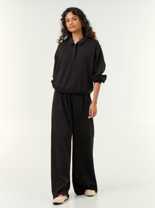 Pantalon large en matière douce - Kiabi