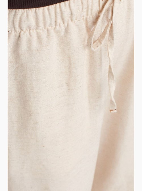 Pantalon large en mélange de lin dilvin - Kiabi
