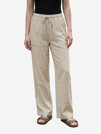 Pantalon large en mélange de lin pour femme my fashion