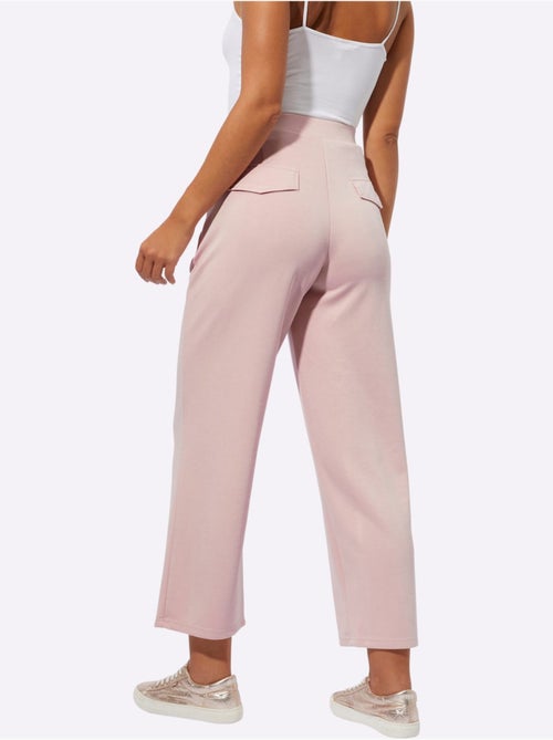 Pantalon large en modal mélangé à coupe raccourcie et poches zippées - Taille standard - Helline - Kiabi