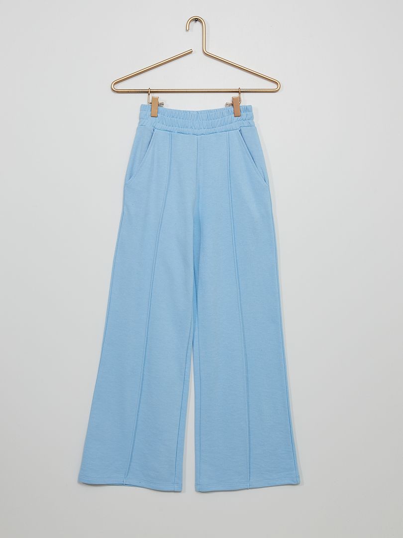 Pantalon large en molleton bleu clair - Kiabi