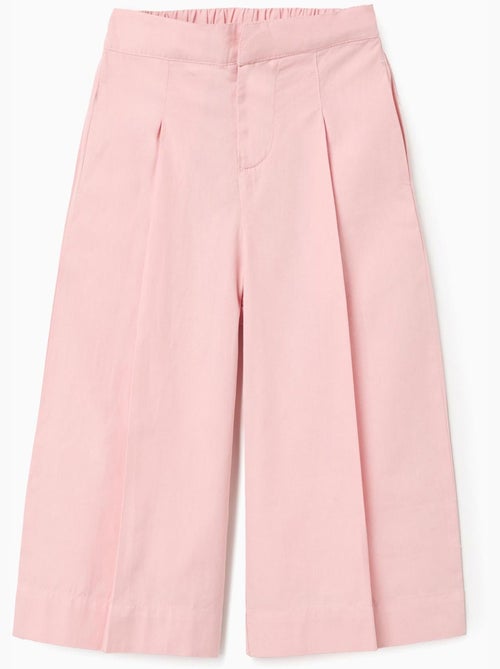 Pantalon large en popeline à plis - Kiabi