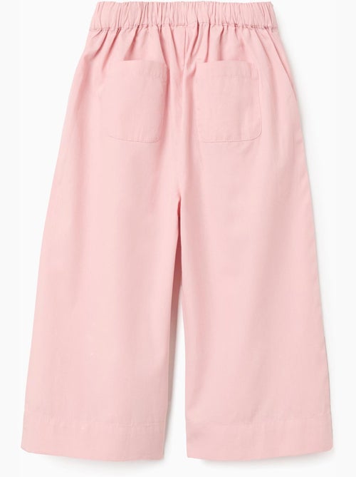 Pantalon large en popeline à plis - Kiabi