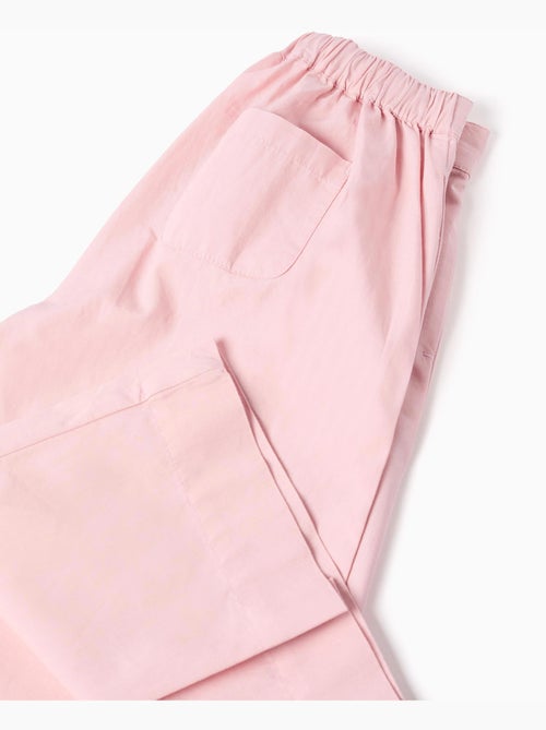 Pantalon large en popeline à plis - Kiabi