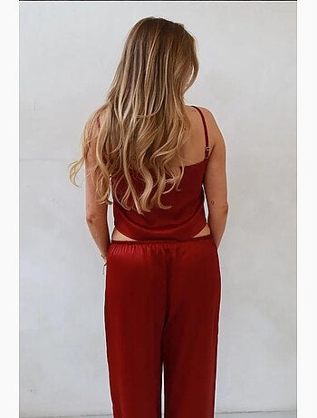 Pantalon large en satin hiccup