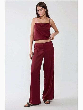 Pantalon large en satin hiccup