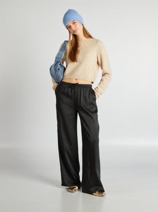 Pantalon large en satin