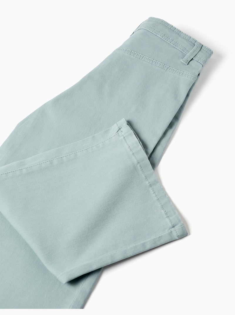 Pantalon large en sergé avec clous décoratifs Vert clair - Kiabi