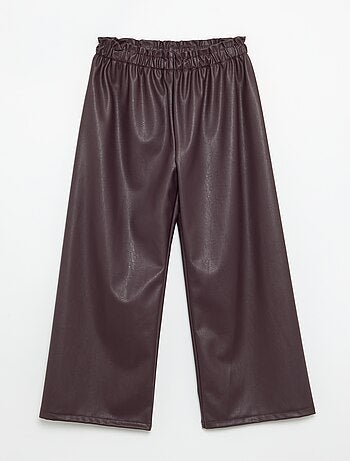 Pantalon large en simili