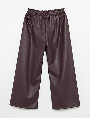 Pantalon large en simili