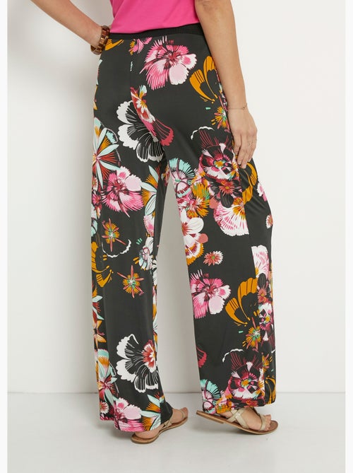 Pantalon large en stretch imprimé fleuri - Afibel - Kiabi