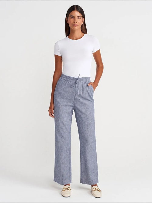 Pantalon large en tencel à taille coulissée dilvin - Kiabi Pantalon large en tencel à taille coulissée dilvin - Kiabi
