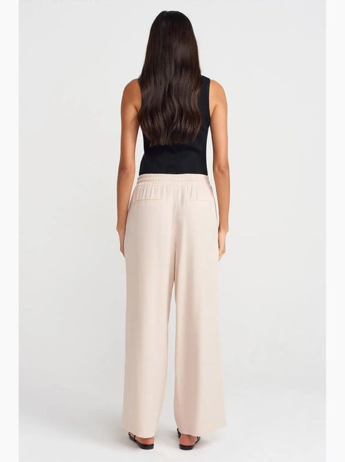 Pantalon large en tencel à taille coulissée dilvin - Kiabi
