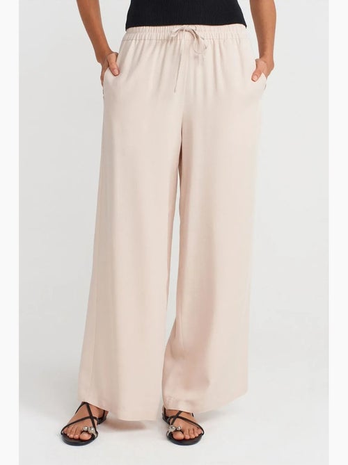 Pantalon large en tencel à taille coulissée dilvin - Kiabi