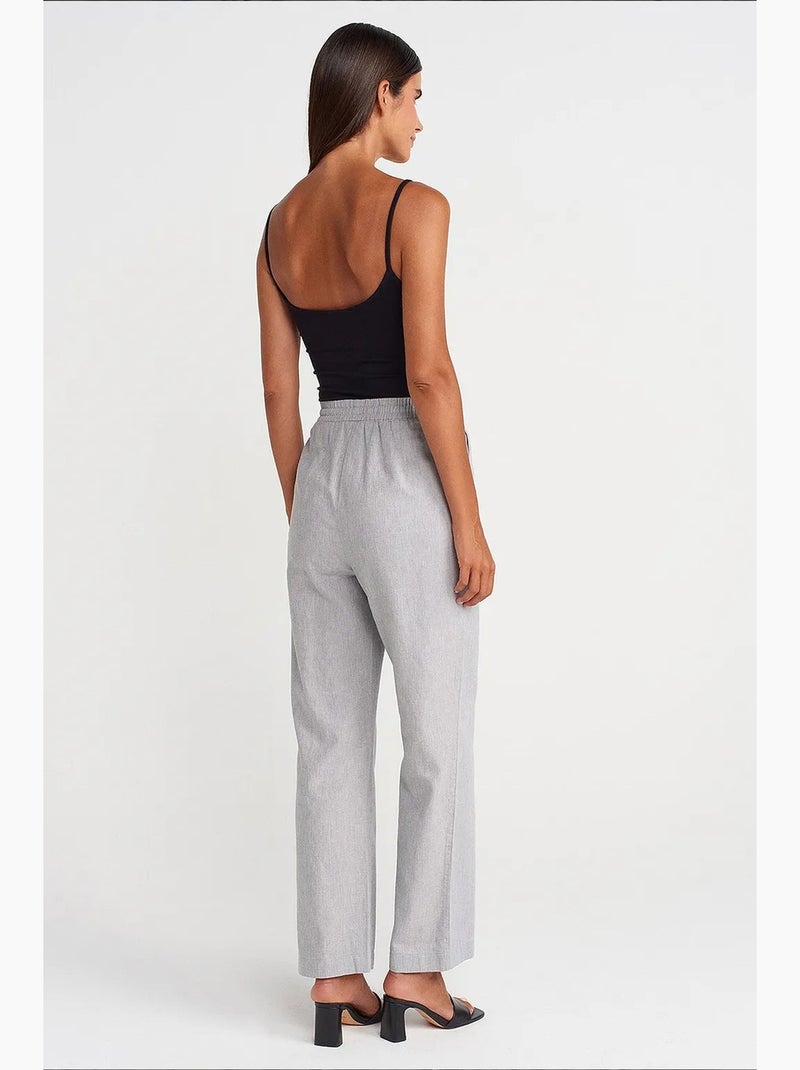 Pantalon large en tencel à taille coulissée dilvin Gris clair - Kiabi