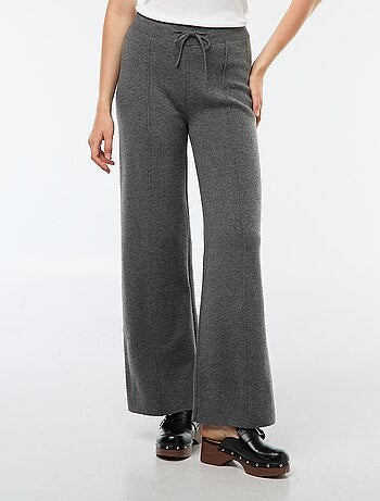 Pantalon large en tricot ottoman