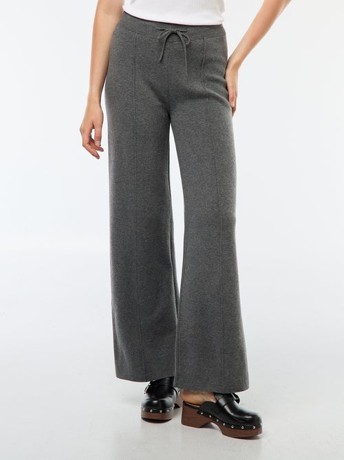 Pantalon large en tricot ottoman - Kiabi