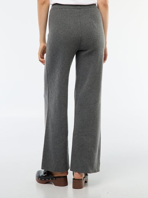 Pantalon large en tricot ottoman - Kiabi