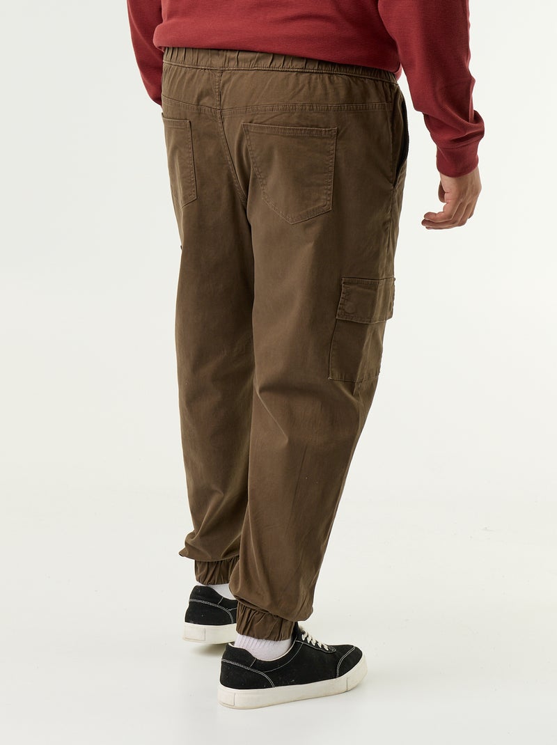 Pantalon large en twill Marron - Kiabi