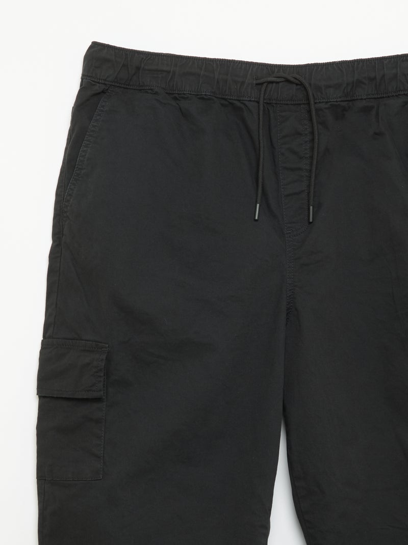 Pantalon large en twill Noir - Kiabi