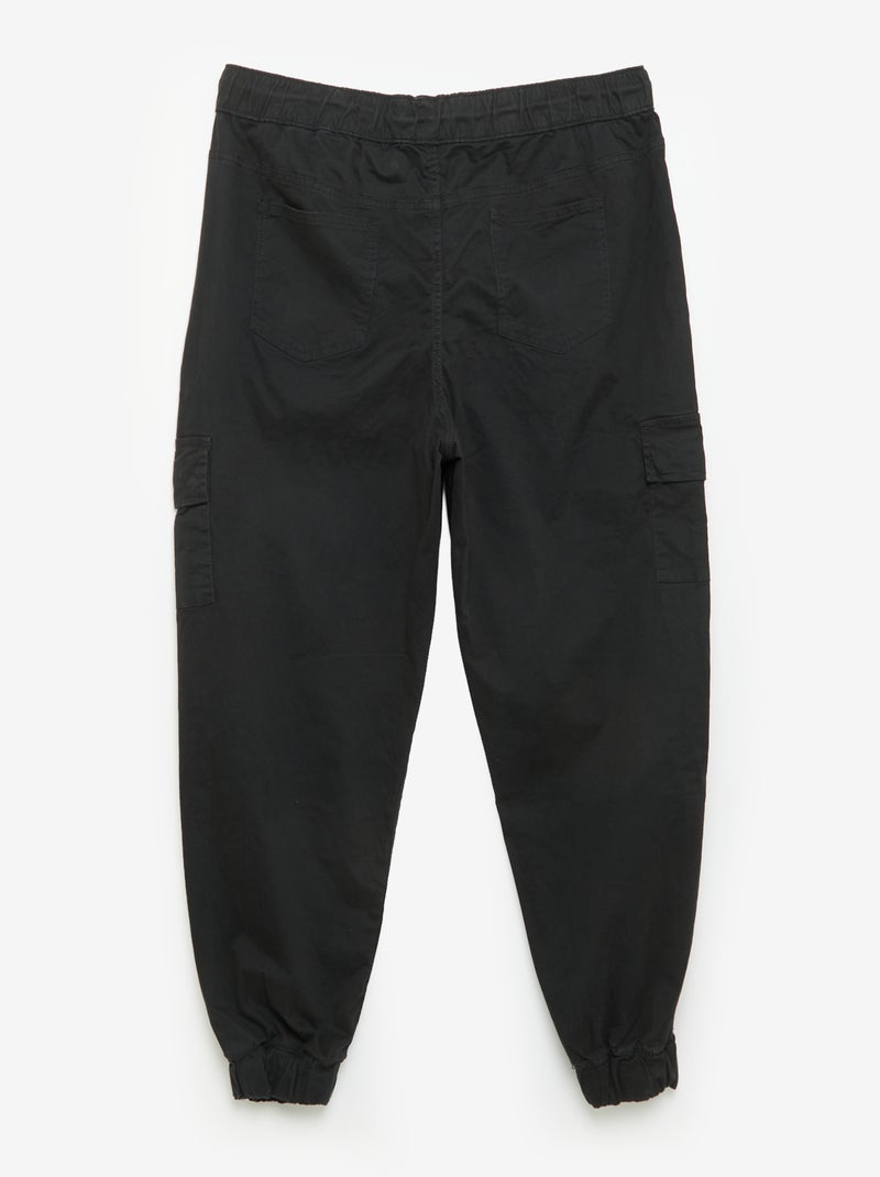 Pantalon large en twill Noir - Kiabi