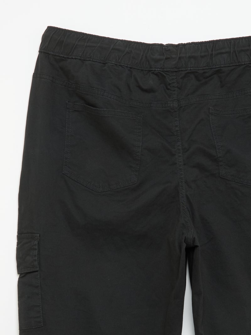 Pantalon large en twill Noir - Kiabi